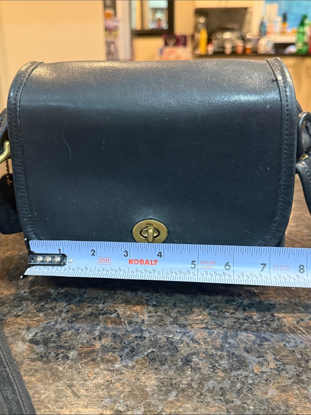 Vintage Coach Legacy Small Flap Black Leather Crossbody with Gold Turnlock - Picture 14 of 16
